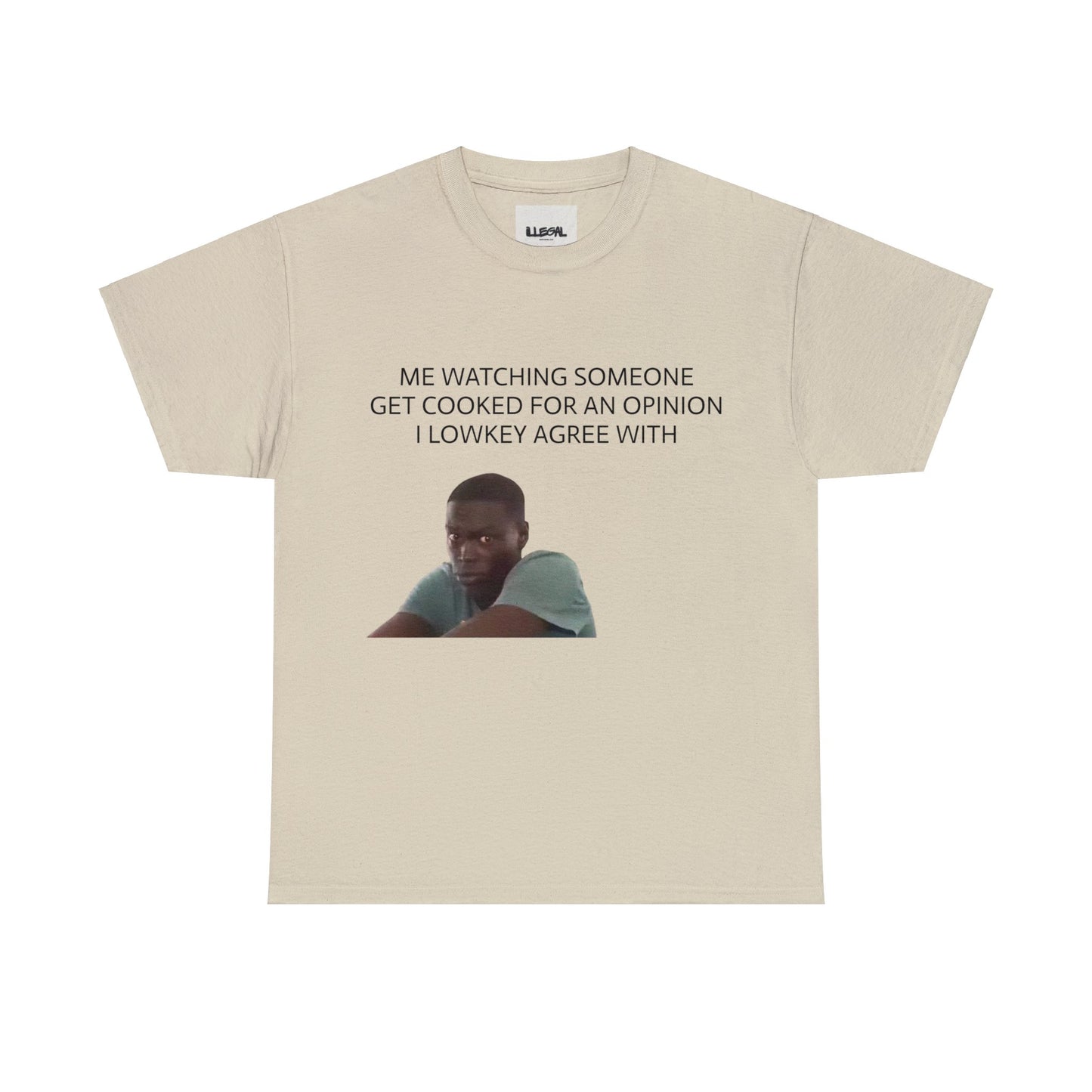 Me atching Someone Get Cooked for an Opinion I lowkey Agree with, Unisex Heavy Cotton Tee