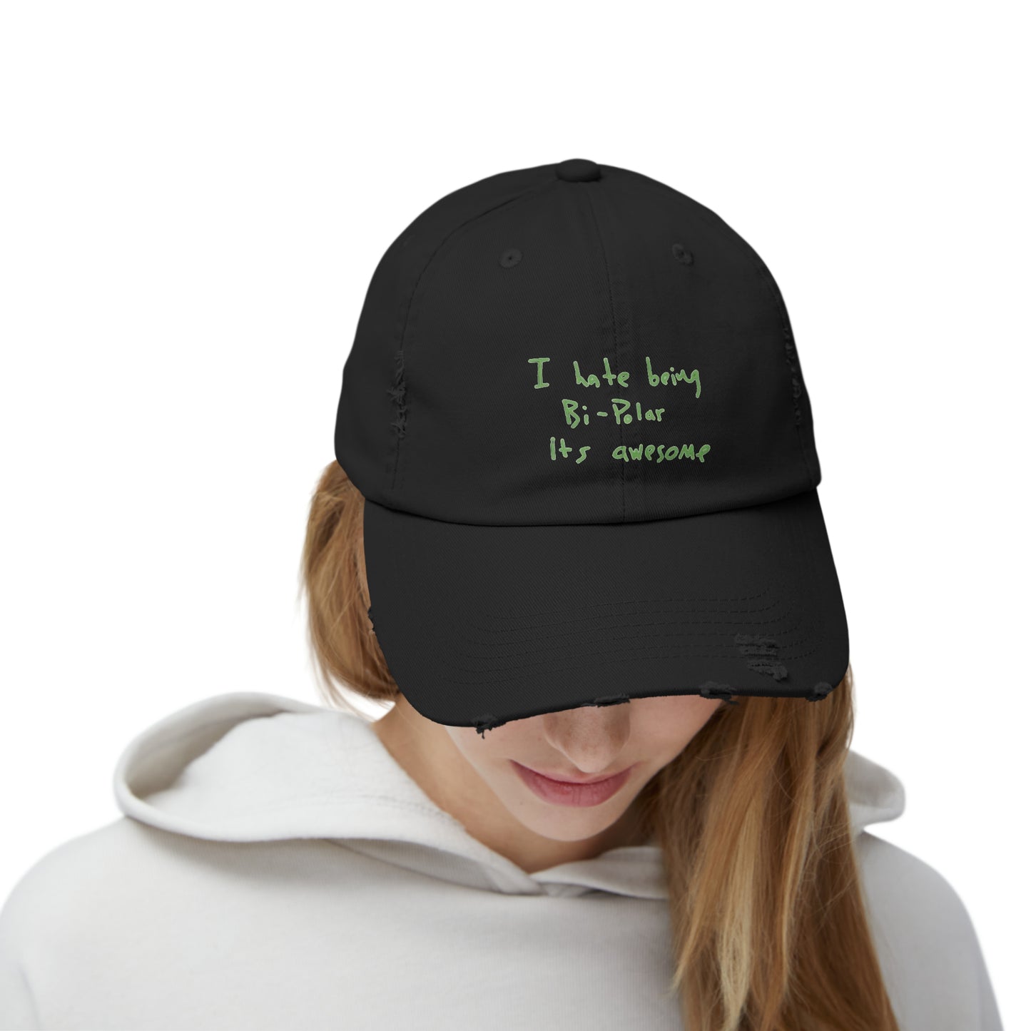 I Hate Being Bipolar, it's Awesome Unisex Distressed Cap