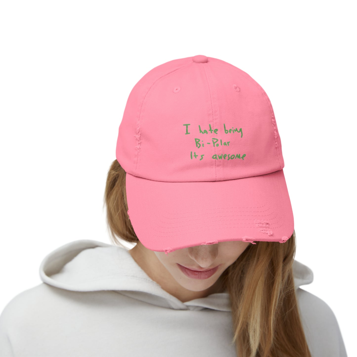 I Hate Being Bipolar, it's Awesome Unisex Distressed Cap